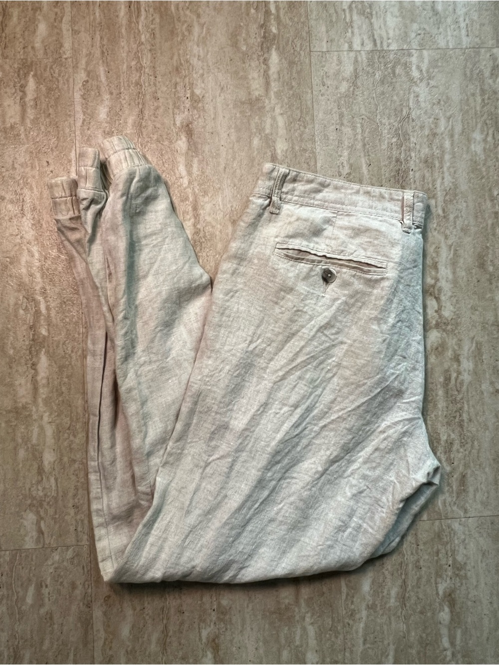 Old Navy Linen Joggers in Oat Flax 34 Tall